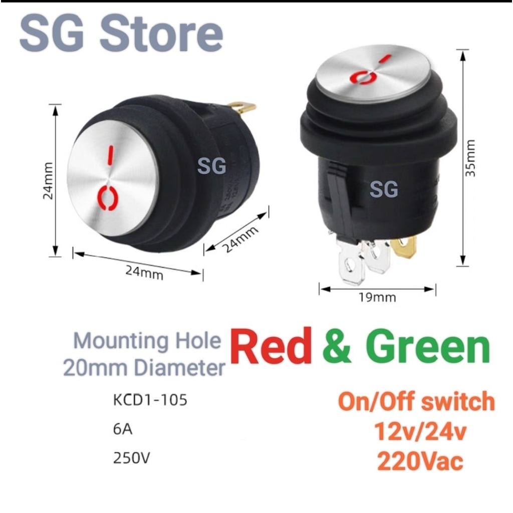 ( AC DC ) Waterproof Rocker Switch 3pin On/Off | Shopee Malaysia