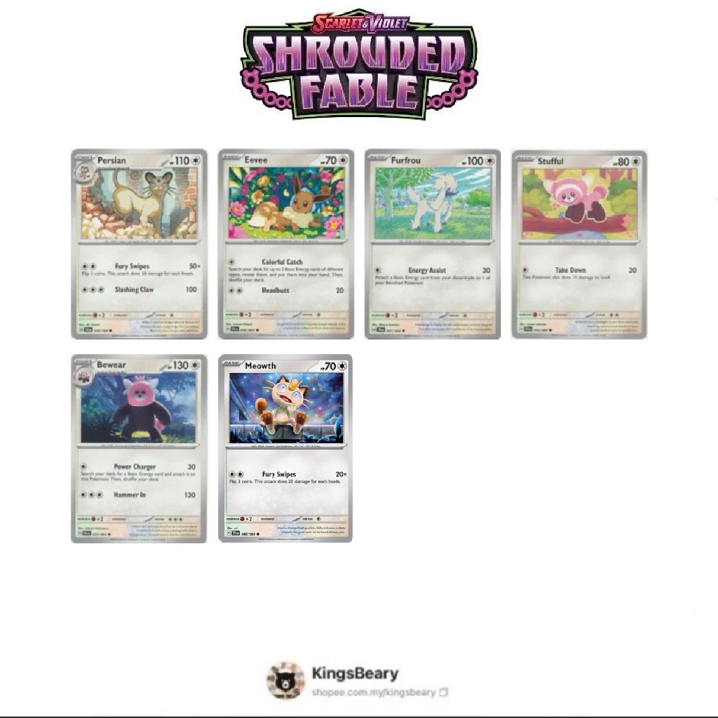 Shrouded Fable | Colorless Normal type Pokemon Common / Uncommon Card ...