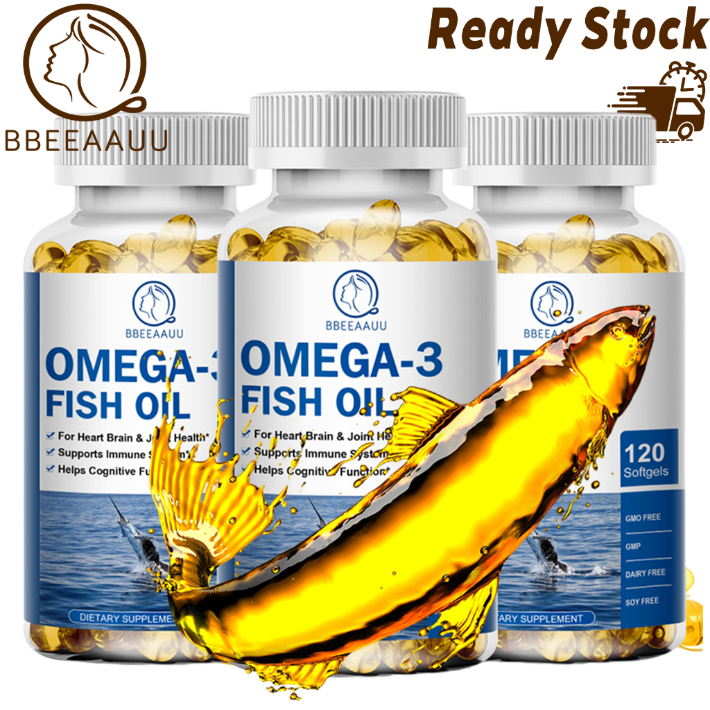 BEAU，Fish Oil Omega-3-1000mg 120 Capsules，EPA&DHA，Support Heart health ...