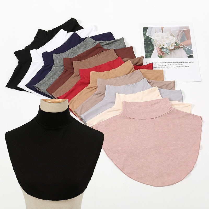 Solid Color Modal High Fake Collar Neck Half Collar Modal Inner Collars ...