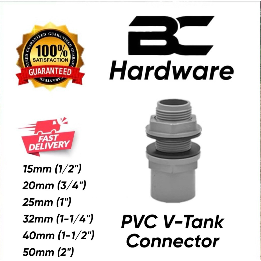 PVC Tank Connector PVC Fitting Connector Penyambung Tangki PVC 15mm ...