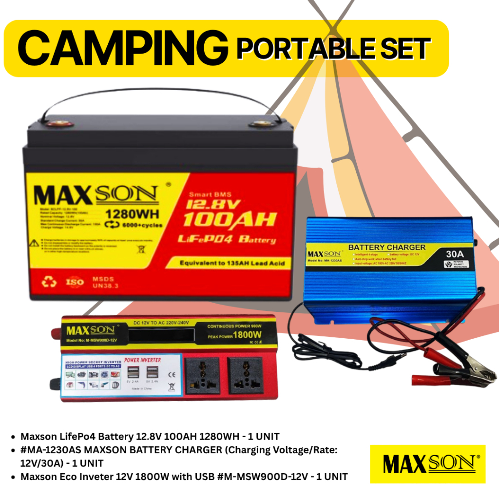 MAXSON Portable battery Power station untuk kegunaan camping secara DIY ...
