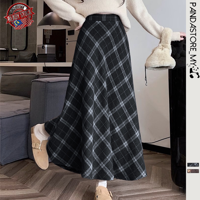 ★24-25FW新作★BINARY01★Kiyan Checkered Long Skirt skirt checkered Malaysia, Best Deals August 2025 | Shopee