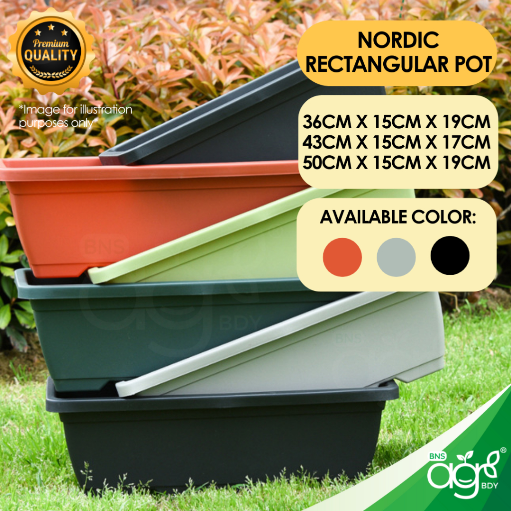 AgroBuddy Pasu Plastik Panjang Tanaman Sayur Bunga | Nordic Style Long ...