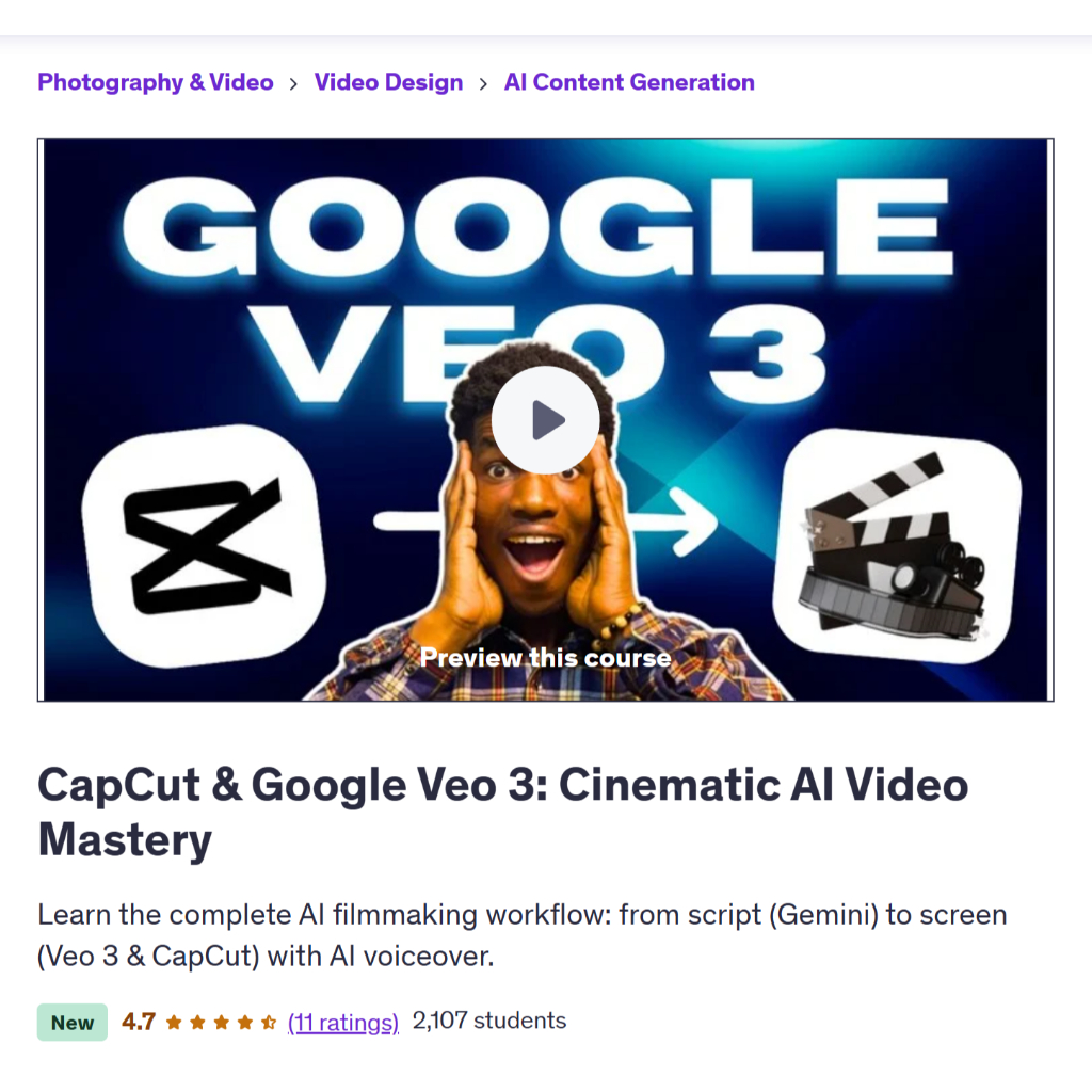 Make Ai Video Course - Master AI Filmmaking: Google Flow, Veo 3 ...