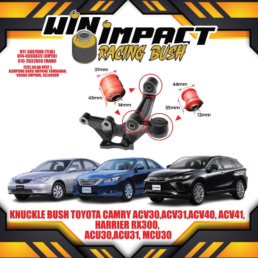 KNUCKLE BUSH TOYOTA CAMRY ACV30,ACV31,ACV40, ACV41, HARRIER RX300 ...