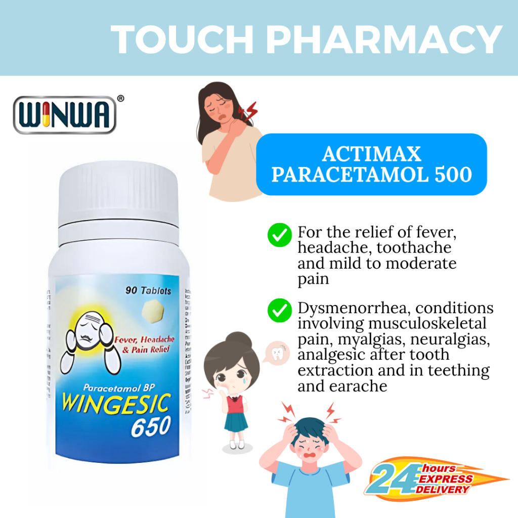 WINGESIC 650MG Tablet 90‘s/BOX (Paracetamol BP) | Shopee Malaysia