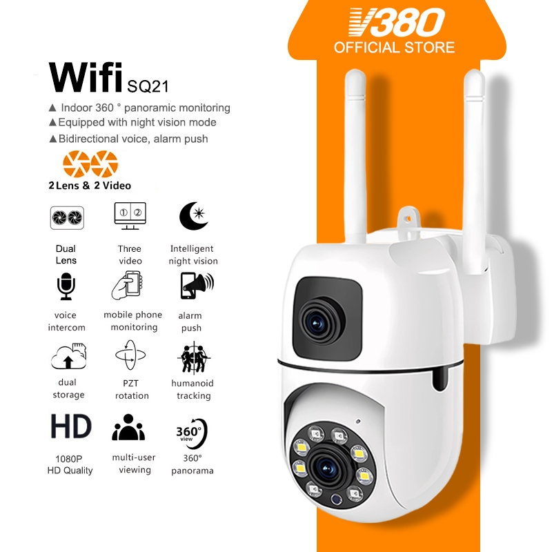 V380 Pro Dual Lens SQ21 CCTV Camera IP Security Needed Wireless indoor ...