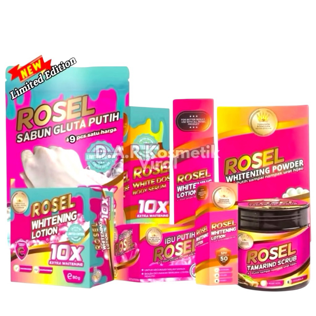 SET ROSEL WHITENING SkIN WHITENING SKIN & FACE BODY CARE | Shopee Malaysia
