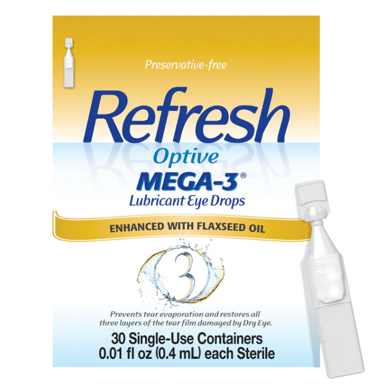 Refresh Optive Mega 3 Lubricant Eye Drops (0.4ml) 30 Single Used ...