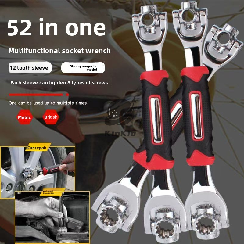 Wrench 52 In 1 Socket 360 Degree Rotation Spanner Work With Spline ...