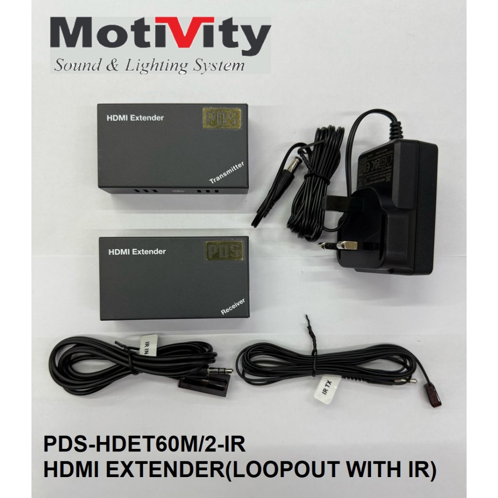 PDS-HDET60M/2-IR HDMI EXTENDER 50M LAN CAT6 CABLE 1080P FULL HD ...