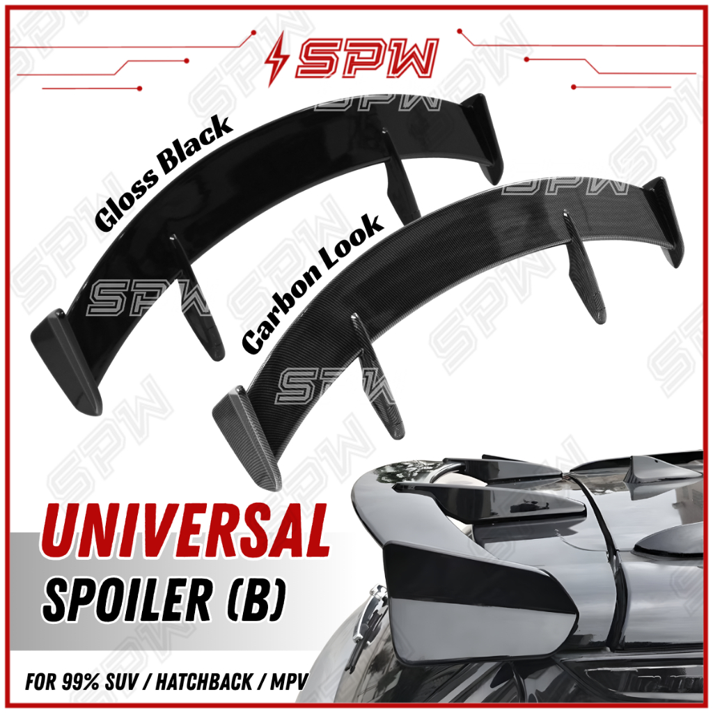 Universal Spoiler (B) Hatchback SUV MPV Rear Trunk MZ Spoiler GT Wing ...
