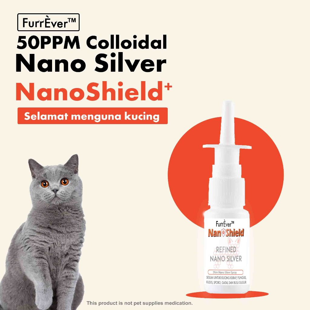 Picture of FURREVER 50PPM Colloidal Nano Silver Cat Spray Fungus Bacteria Cat ...