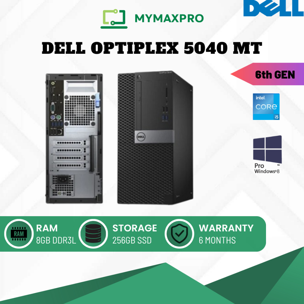 PC i5 Dell Optiplex 5040 MT Intel Core (6th Gen) / 8GB RAM / 256GB SSD ...