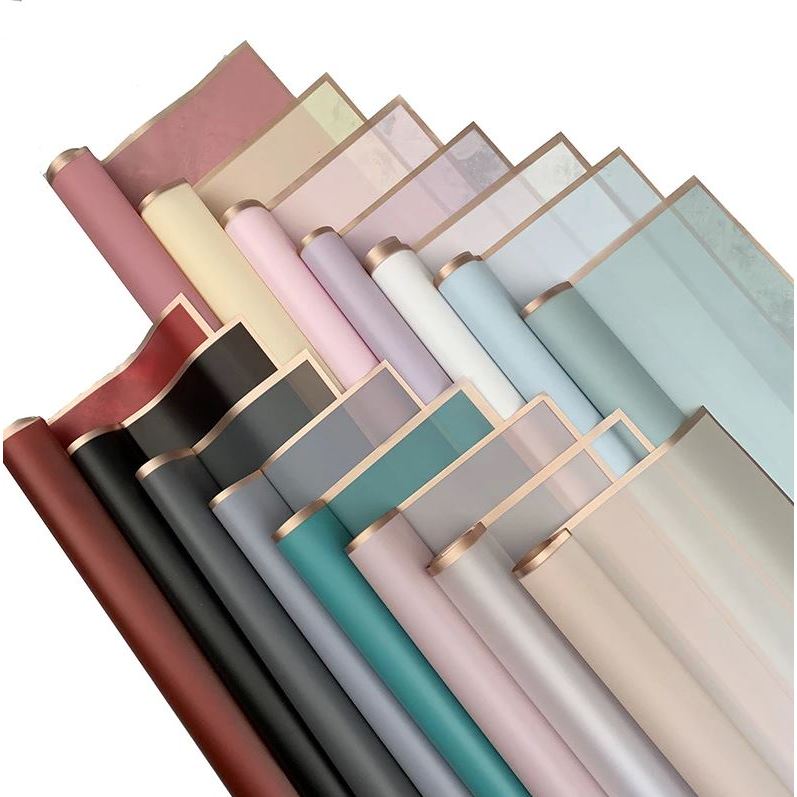 Gold Rim Flower Wrapping Paper (20pcs) | Shopee Malaysia