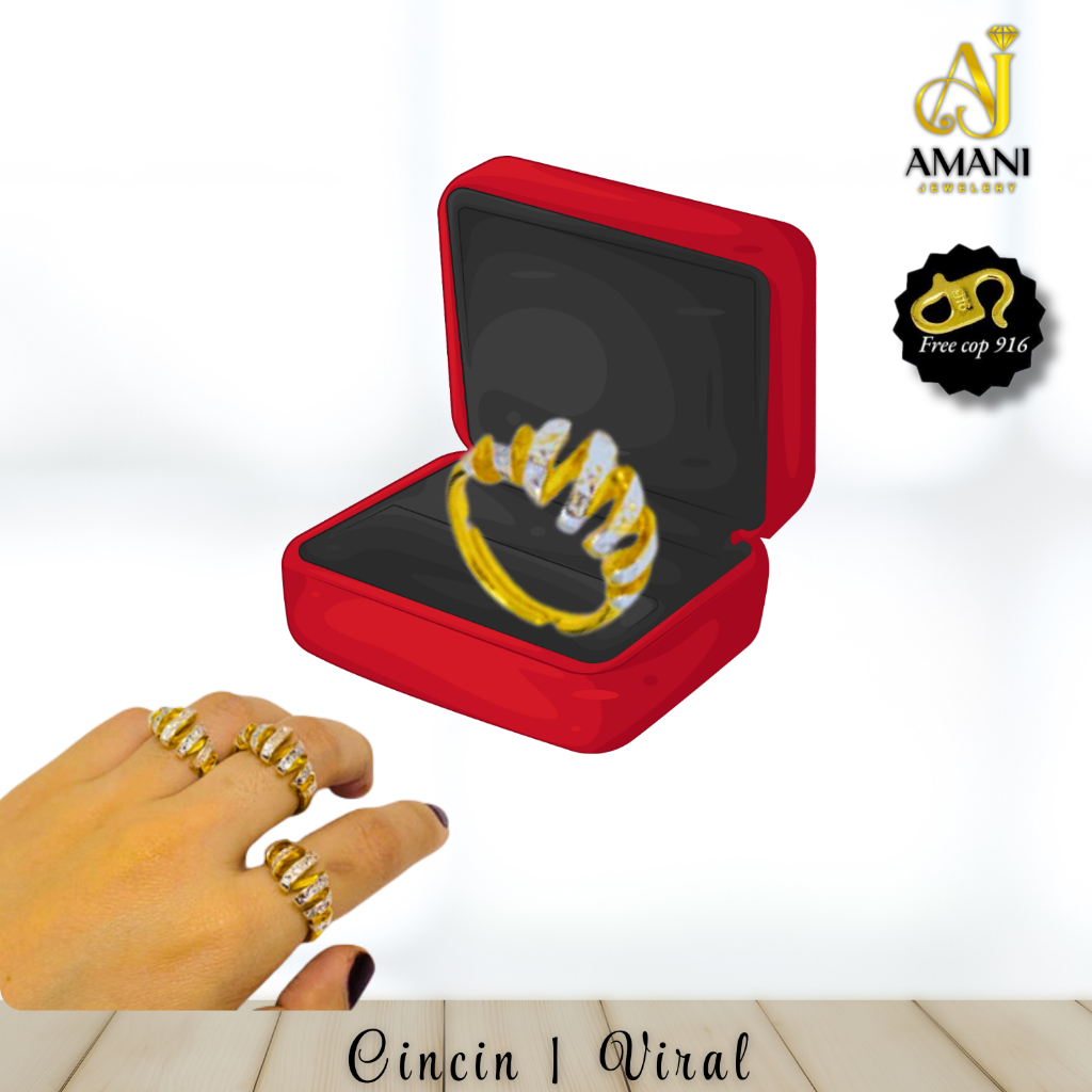 Cincin Getah Rambut Viral Amani Jewellery Emas Bangkok Titanium Ring ...