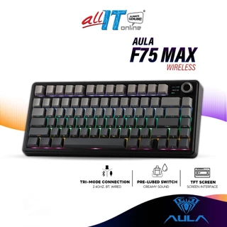AULA F75 Max Wireless Mechanical Gaming Keyboard 75% Layout with TFT Screen, Tri-Mode, Gasket Structure, Hot-Swappable