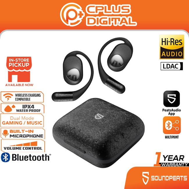 SoundPEATS GoFree 2+ Open Ear Earphones Extreme Comfort Sport Bluetooth  True Wireless Multipoint Wireless Charging