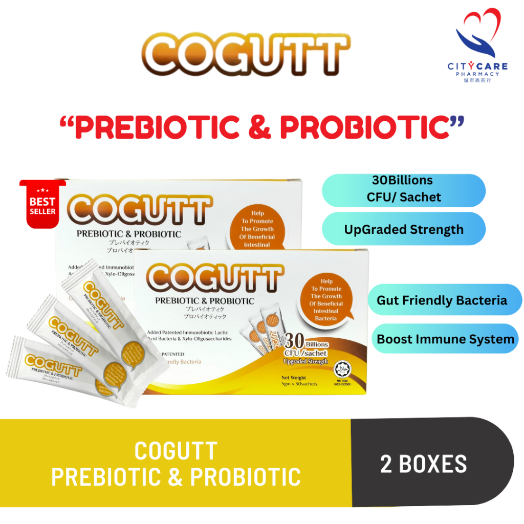 COGUTT Prebiotics & Probiotics (Upgraded Strength 30 billions CFU ...