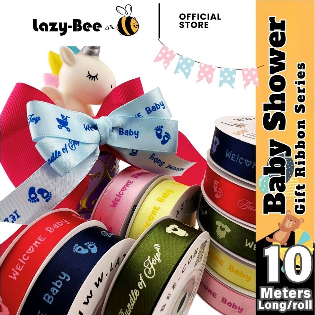 LAZY BEE Welcome Baby Ribbons Cute Baby Shower Ribbon Reben Ribon ...