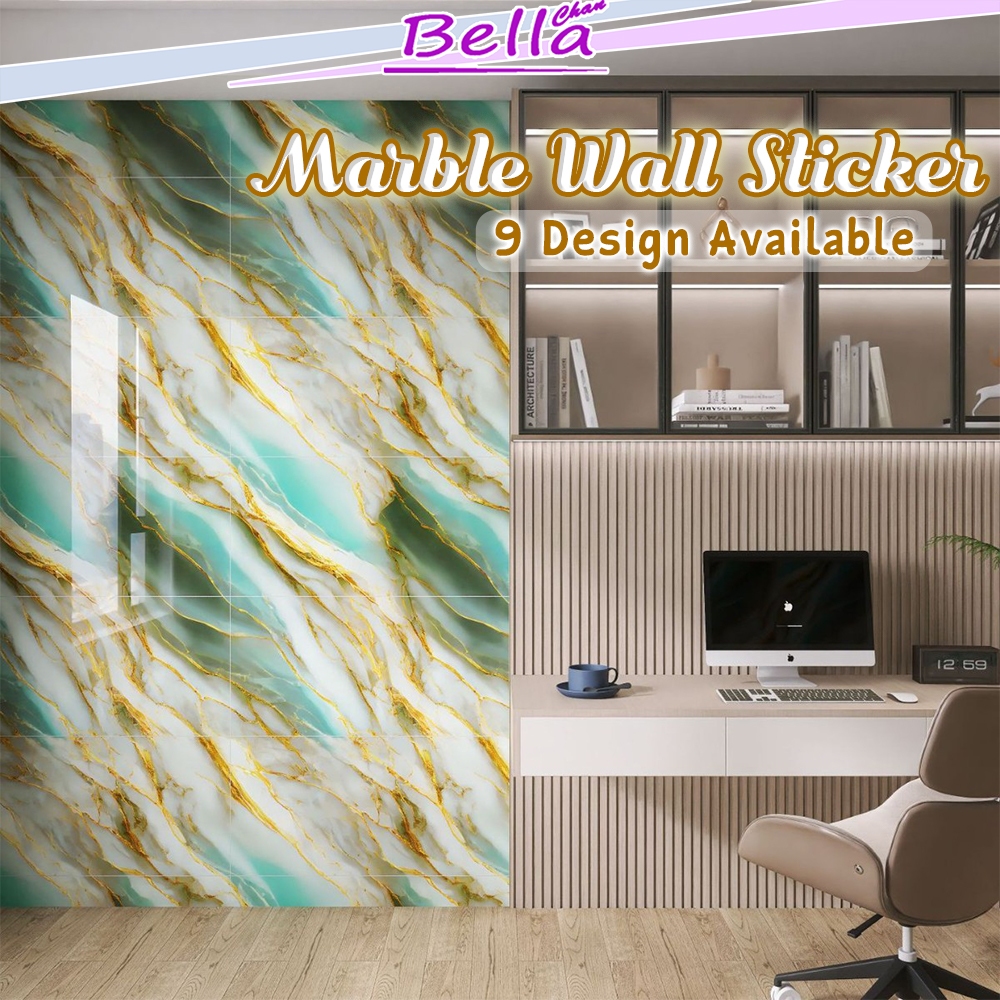 MARBLE WALL STICKER 120cmx300cm Flexi Marble Sheet Imitation Ceramic 3D ...