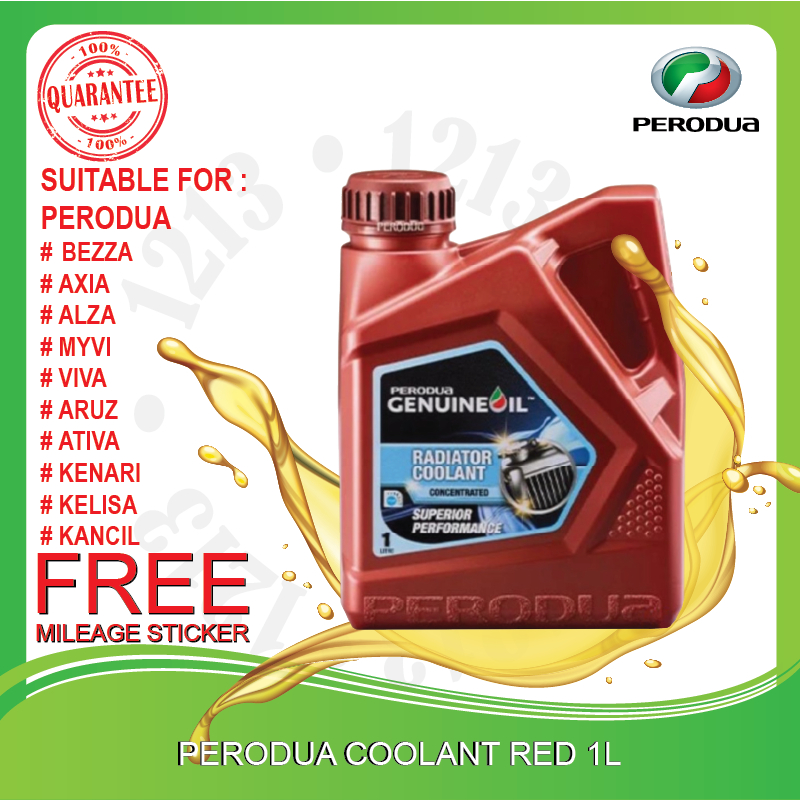 ORI NEW PERODUA COOLANT RED 1L BEZZA AXIA ALZA MYVI VIVA ARUZ ATIVA ...