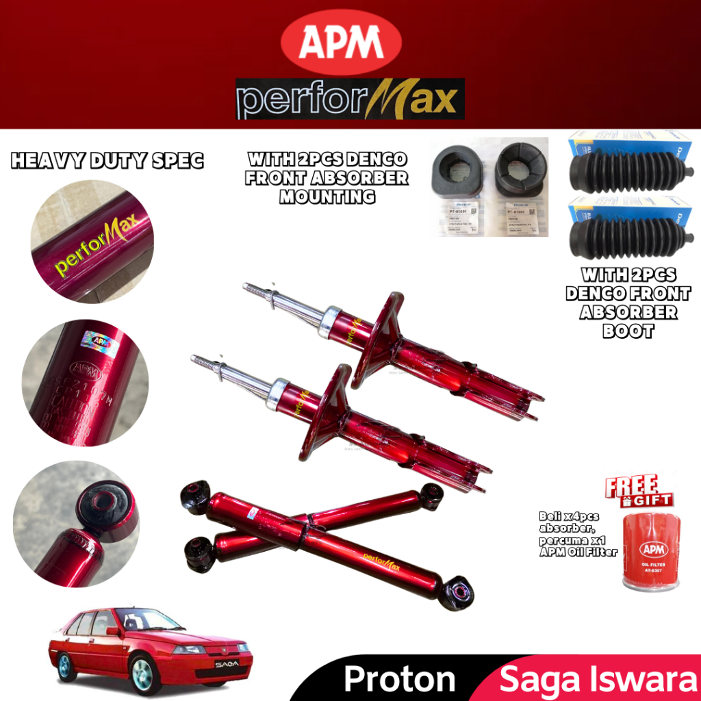 APM Performax Saga Iswara Heavy Duty Sport Absorber Front / Rear Set ...