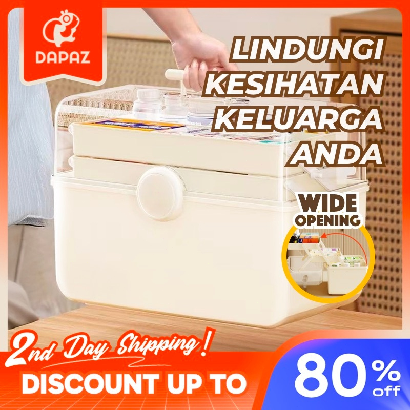 Dapaz First Aid Kit Storage Box Medicine Box Portable Household Purpose ...