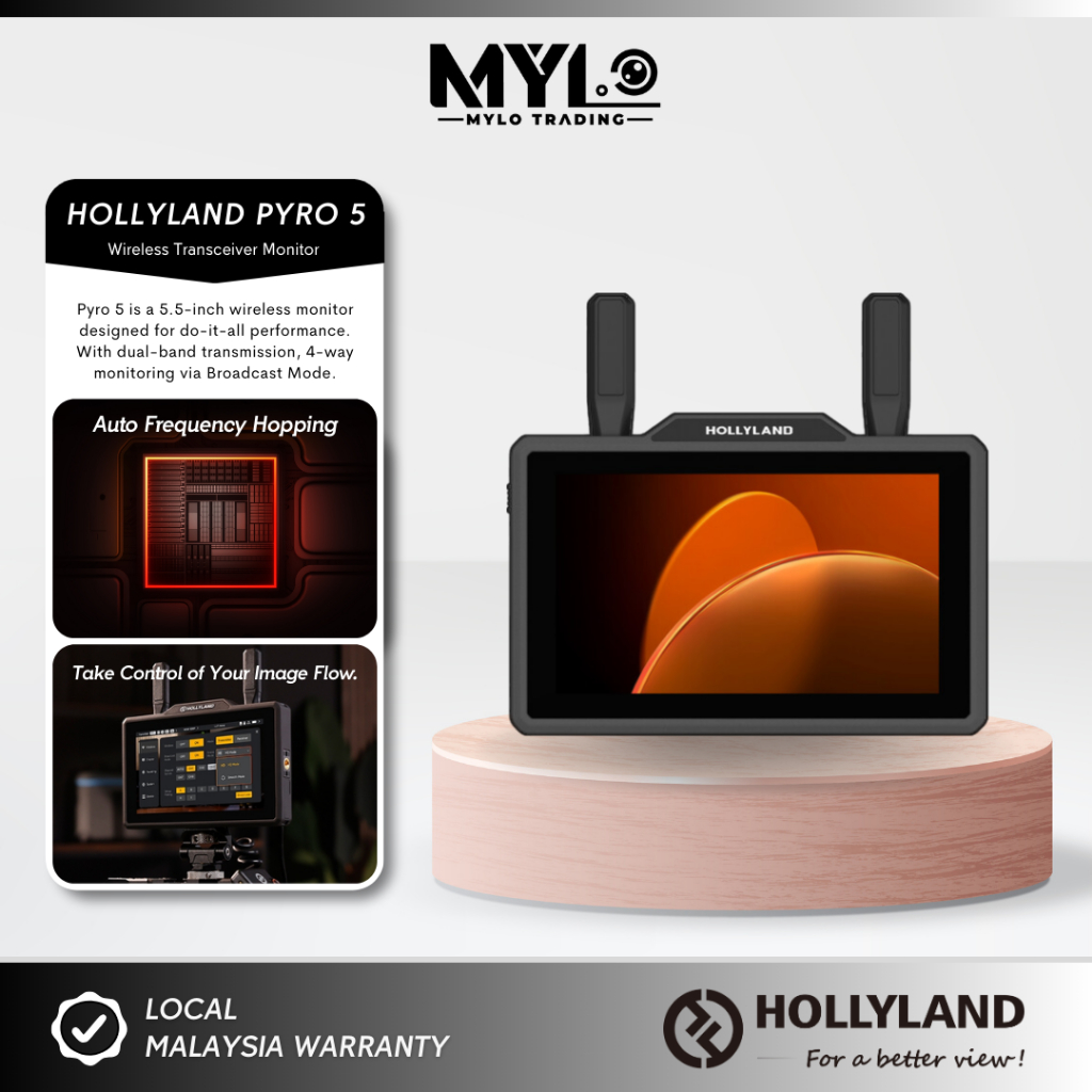 (READY STOCK) - Hollyland Pyro 5 Wireless Transceiver Monitor | 5.5 ...