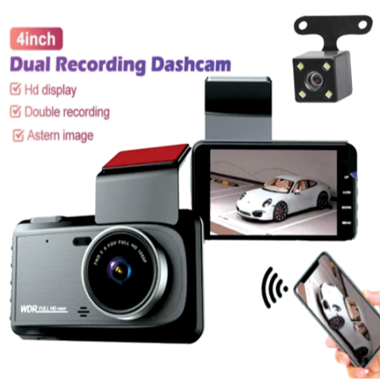 Dual Camera Dash Cam Car DVR 1080P | WiFi Recorder | Rear Camera + 4 ...