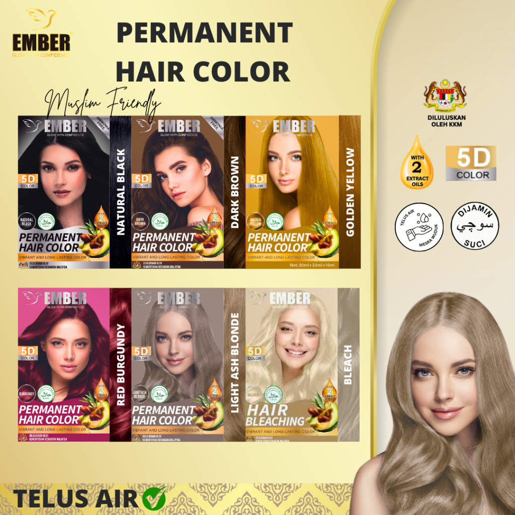 EMBER Permanent Hair Color / Pewarna Rambut/Bleach/ (LULUS KKM, SAH ...