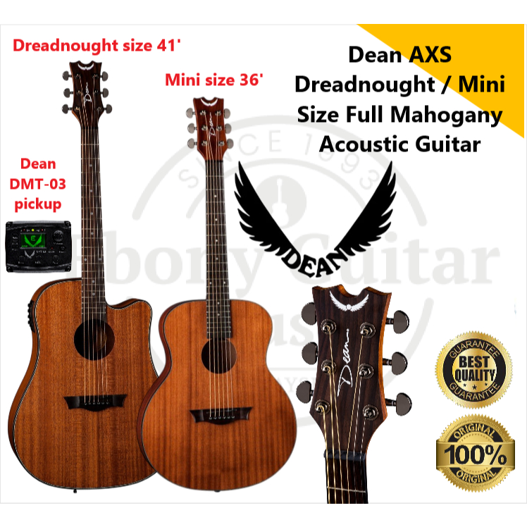 Dean AXS Dreadnought 41' / Mini 36' Full Mahogany Acoustic Guitar with ...