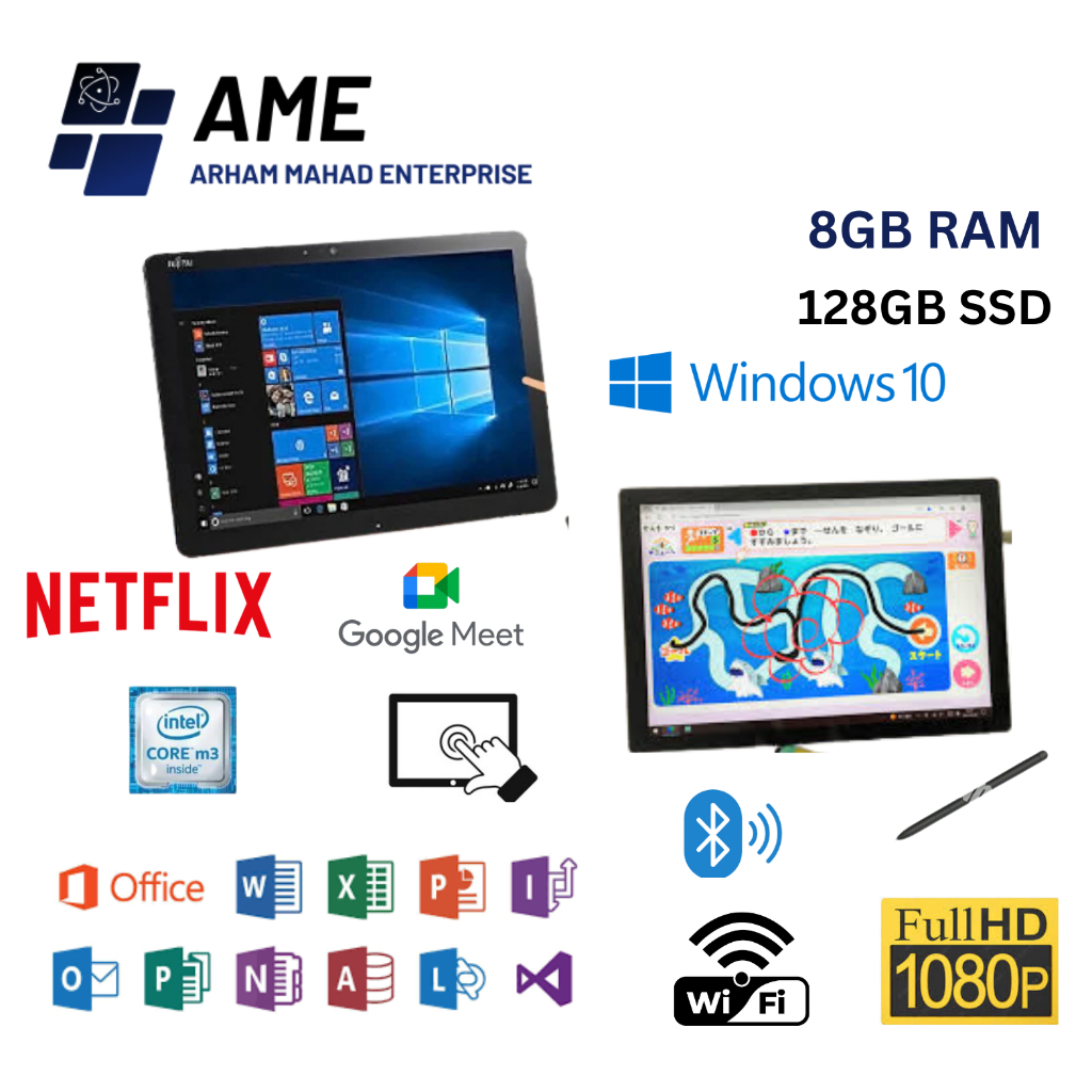 FUJITSU ARROW TAB V727 M3 7TH GEN WINDOW TABLET IDEAL FOR STUDENT ...
