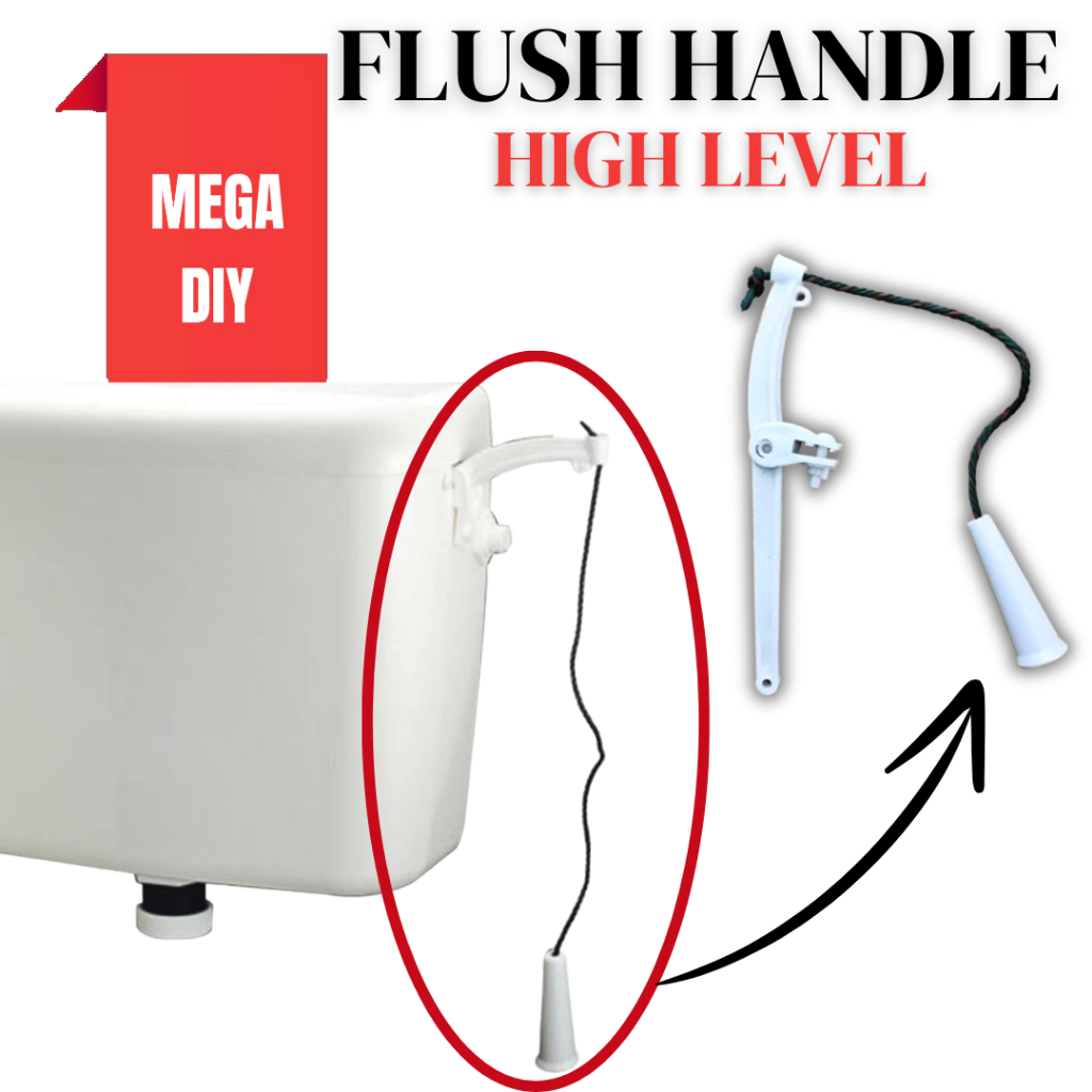 Flush Handle With Nylon Rope For High Level Cistern Toilet Use ...