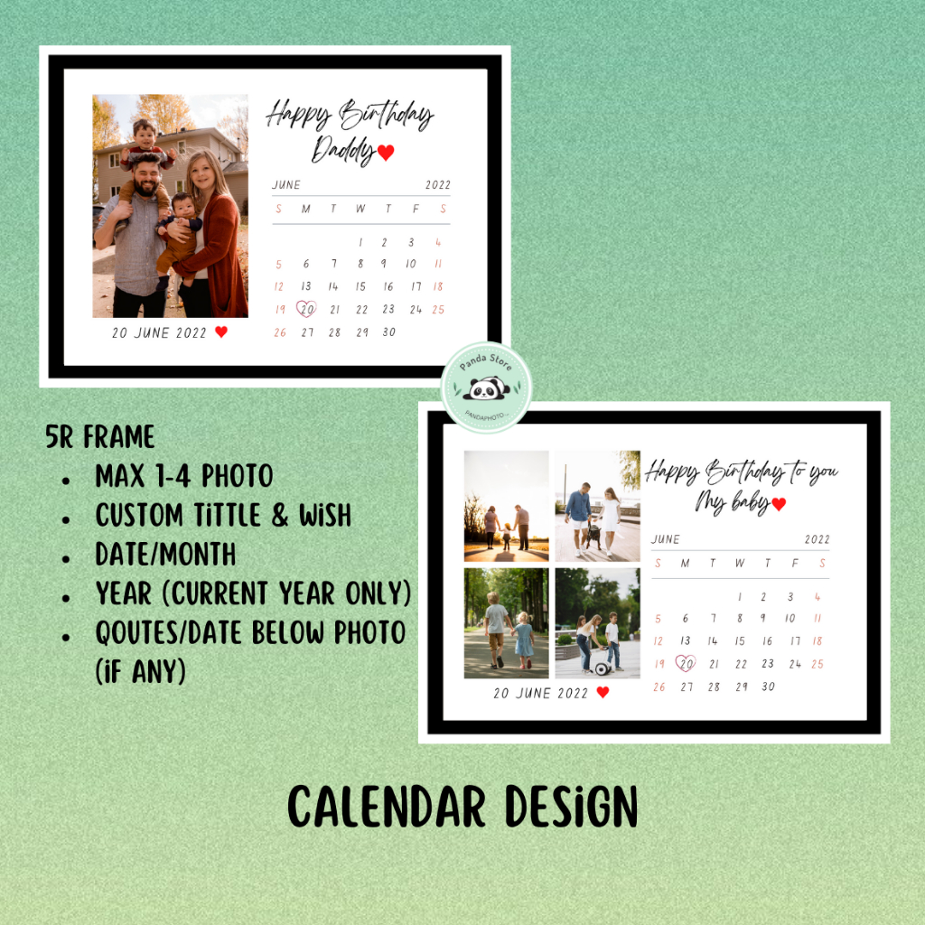 5R PHOTO FRAME (CALENDER DESIGN) A GIFT FOR HIM / HER | Shopee Malaysia