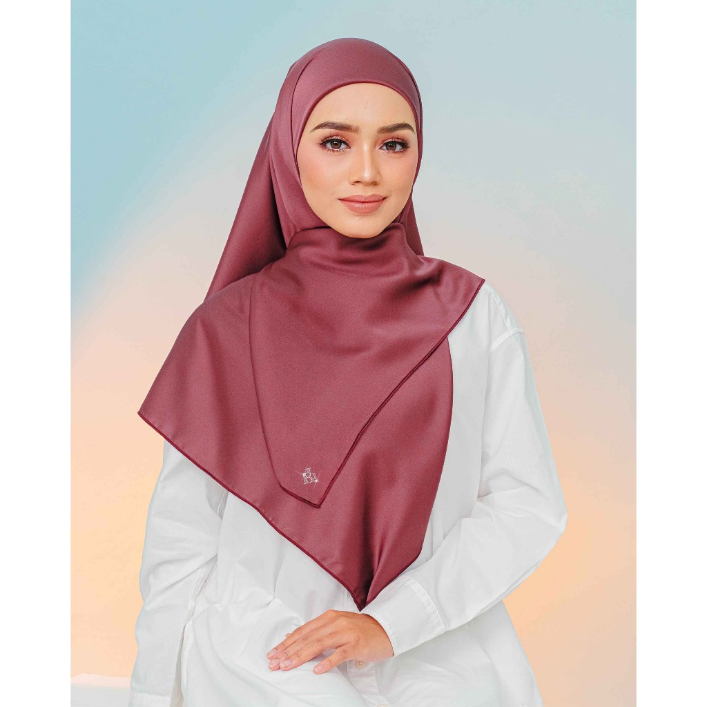 Tudung Eda Satin Silk Plain Original Crystal BH Bidang 45 Bawal House