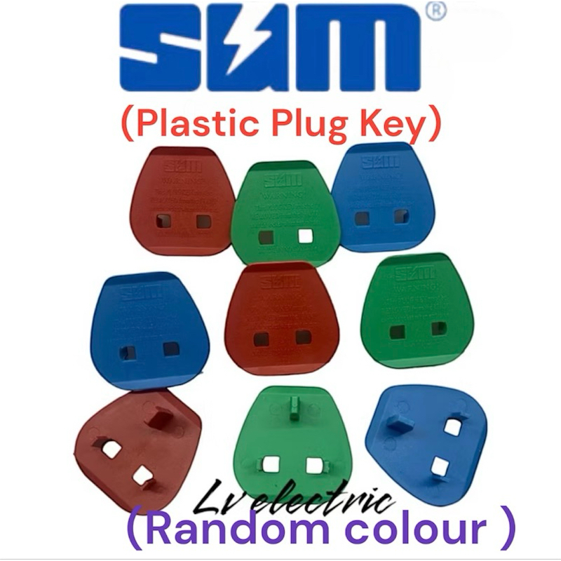 SUM Plastic Safety Plug Key With Hole Socket 2 Pin 2 pin to 3 pin ...
