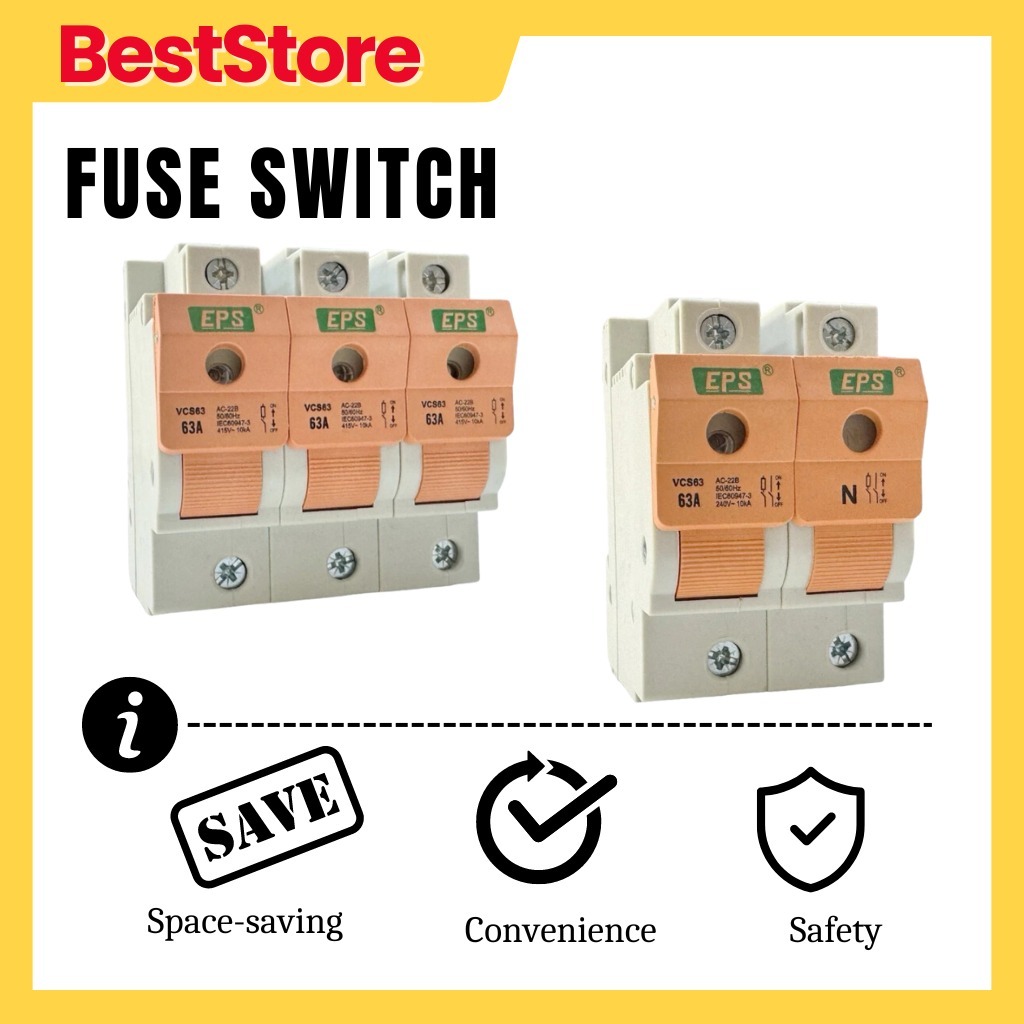 [SIRIM] EPS Main Switch/Switch Fuse 32A 1P+N / 63A 1P / 63A 1P + N Fuse ...
