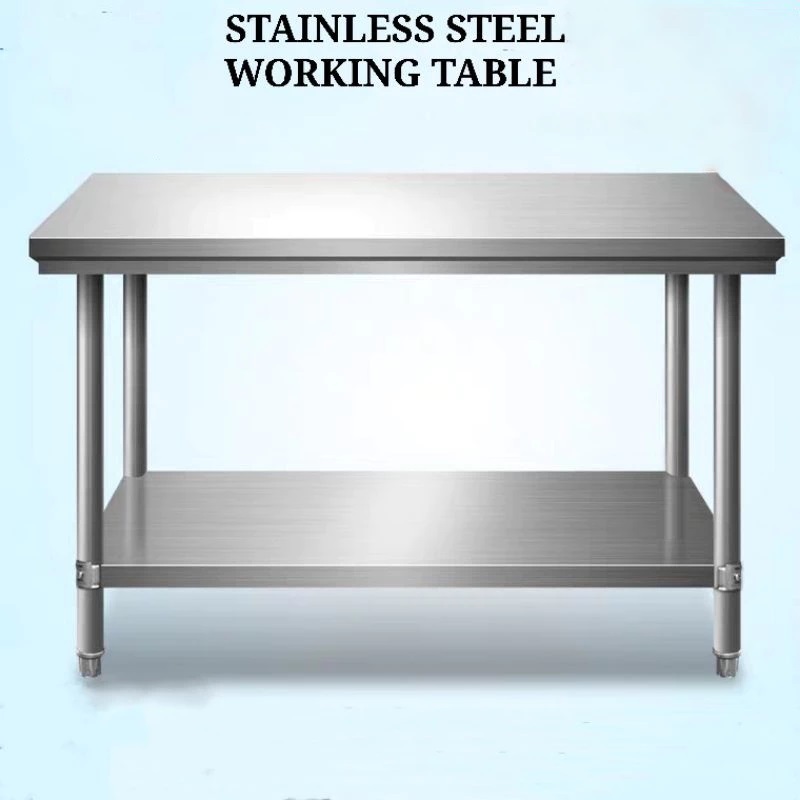 2 Tier Stainless Steel Kitchen Working Table Storage Rack Heavy Duty ...