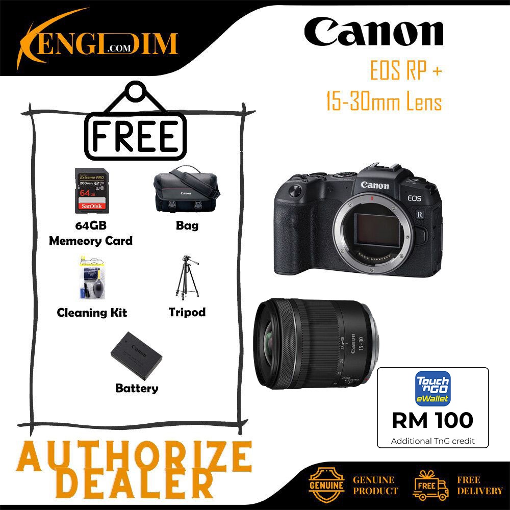 Canon EOS RP Mirrorless Camera + Canon RF 1530mm f/4.56.3 IS STM Lens