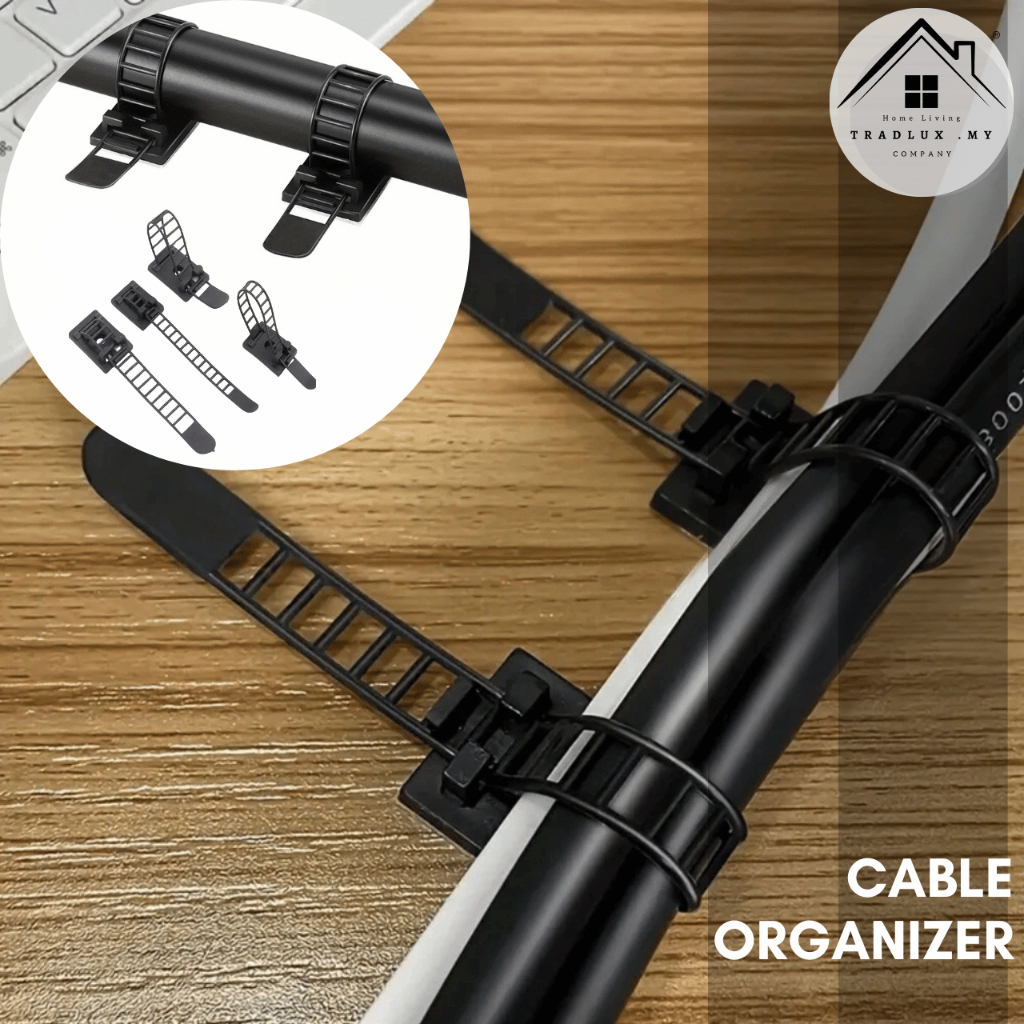 Wire Organizer Cable Tie USB Organizer Adjustable Wiring Buckles Screw ...