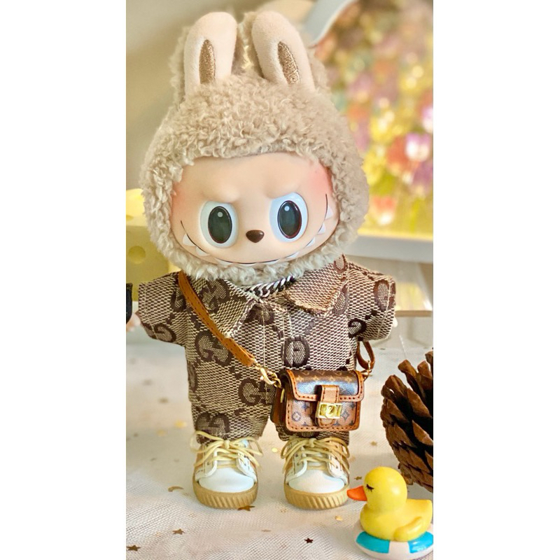 slim fit dress slacks 24K Gold Plated 12g Brass Labubu Doll with Ribbon – LBV main image 0