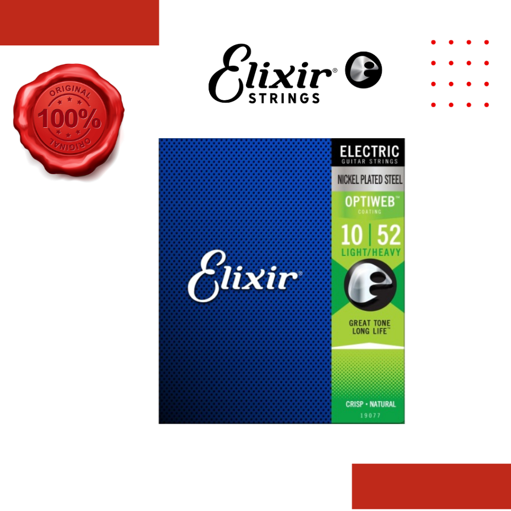 Elixir Strings 19077 Optiweb Nickel Plated Steel Electric Guitar ...