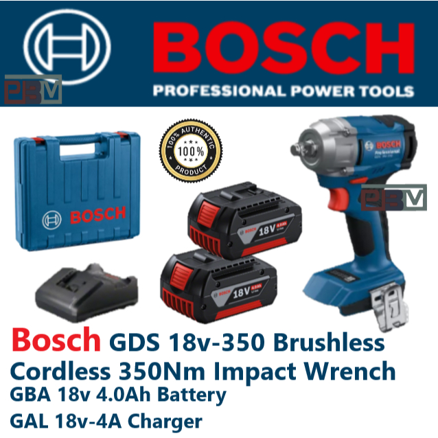 Bosch GDS 18V-350 GDS18V-350 350Nm Brushless Cordless Impact Wrench ...