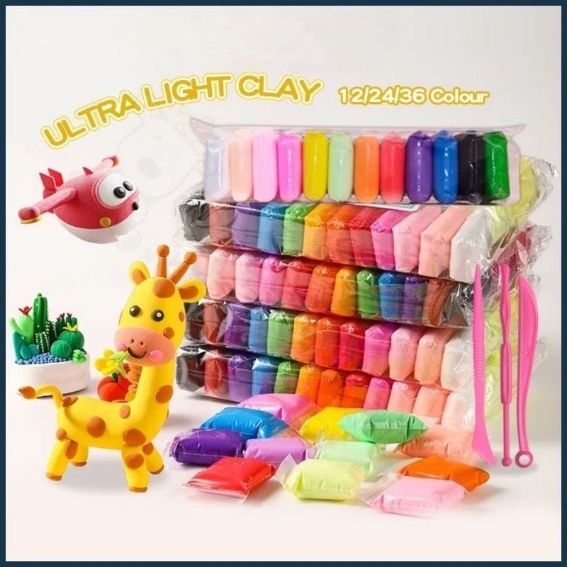 12 Colors Super Light Clay Set DIY Air Dry Clay Set (MC APPROVED ...