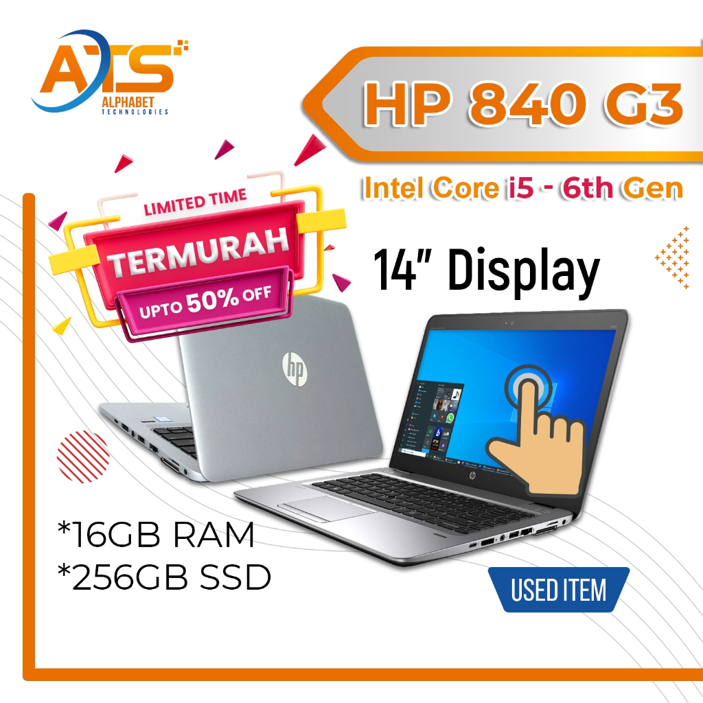HP EliteBook 840 G3 Intel i5 6Th Gen 16GB RAM 256GB SSD 14