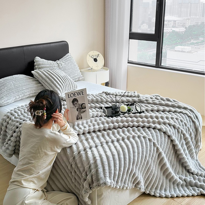 200*230CM Flannel Blanket Queen Size Selimut Gebu Throw Blanket