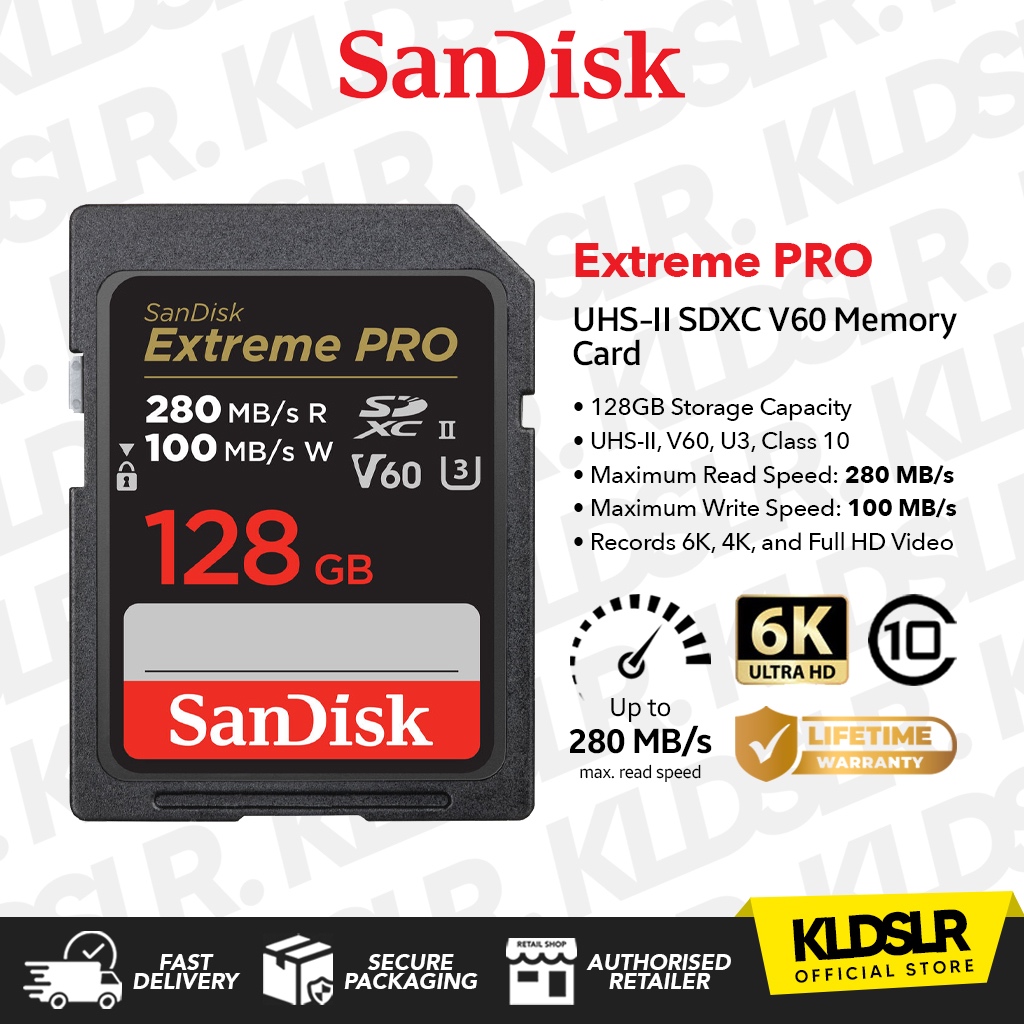 SanDisk Extreme PRO UHS-II SDXC V60 Class 10 Memory Card (64GB