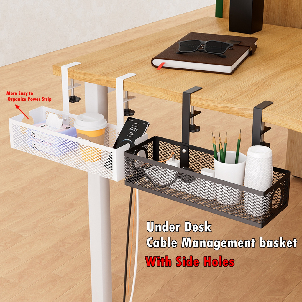 Under Desk Organizer Office Table Storage Shelf Desk Cabinet Rack Under ...